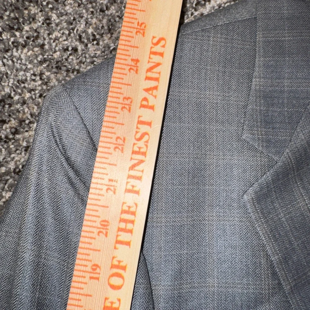 Palm Beach Vintage Blazer Mens 42R Grey Blue Silk Wool Plaid Sport Coat Notch
